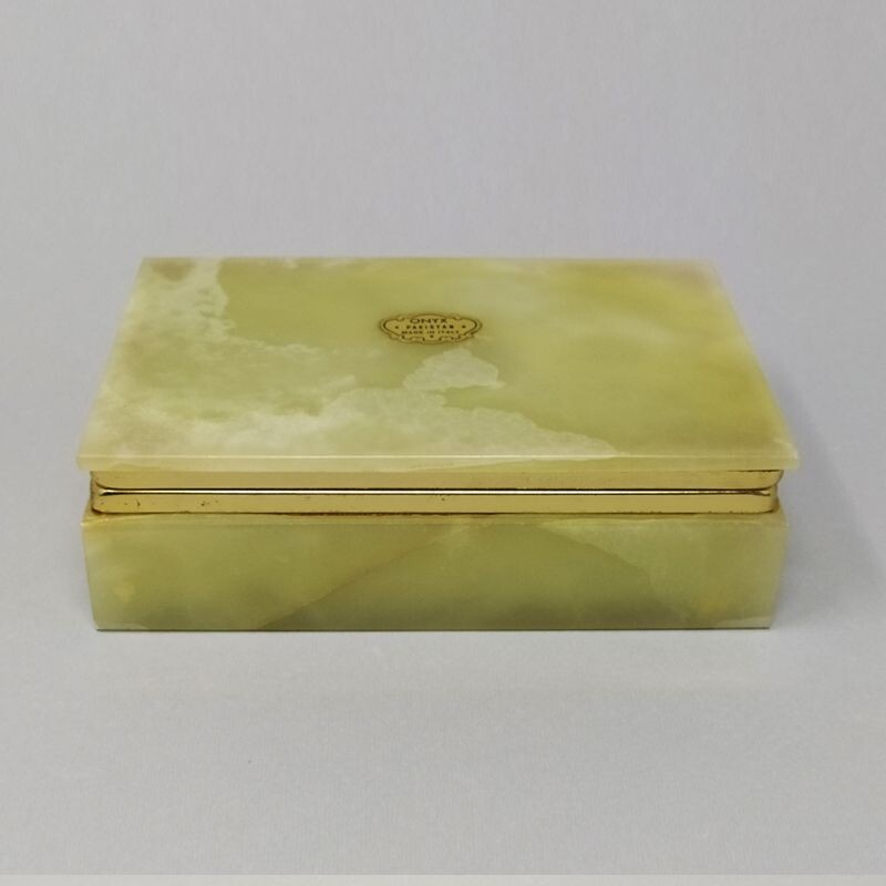 Vintage Green Onyx Box Italy 1960s