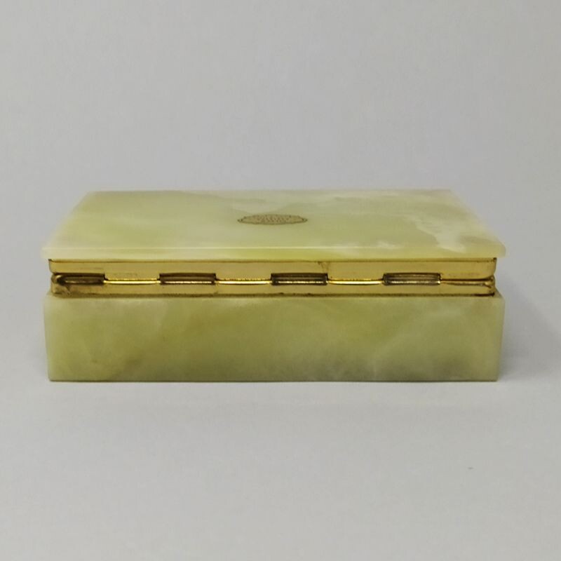 Vintage Green Onyx Box Italy 1960s