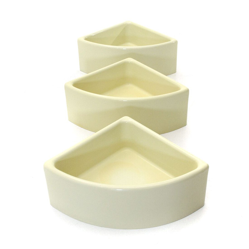 Lot de 3 pots de fleurs vintage en plastique blanc par Elco, 1970