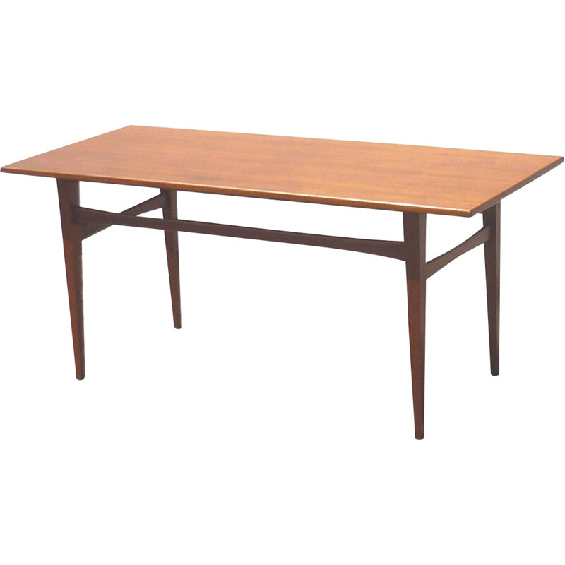 Scandinavian long coffee table in teak - 1950s