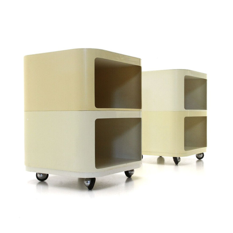 Pair of vintage Square Componibili Containers by Anna Castelli Ferrieri for Kartell, 1970s