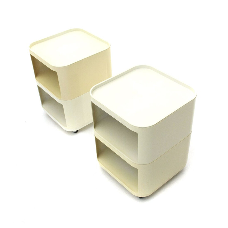Pair of vintage Square Componibili Containers by Anna Castelli Ferrieri for Kartell, 1970s