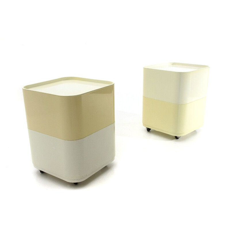 Pair of vintage Square Componibili Containers by Anna Castelli Ferrieri for Kartell, 1970s