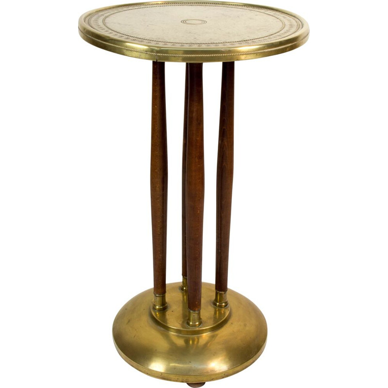 Vintage Art Nouveau Brass Pedestal, 1910s