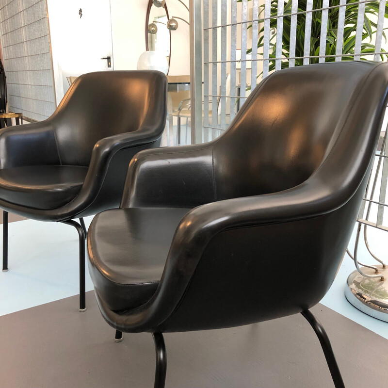 Pair of vintage Olli Mannermaa Armchairs by Cassina, Italy, 1960s