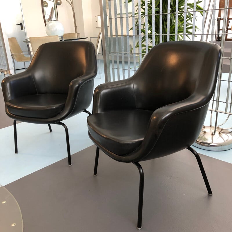Pair of vintage Olli Mannermaa Armchairs by Cassina, Italy, 1960s