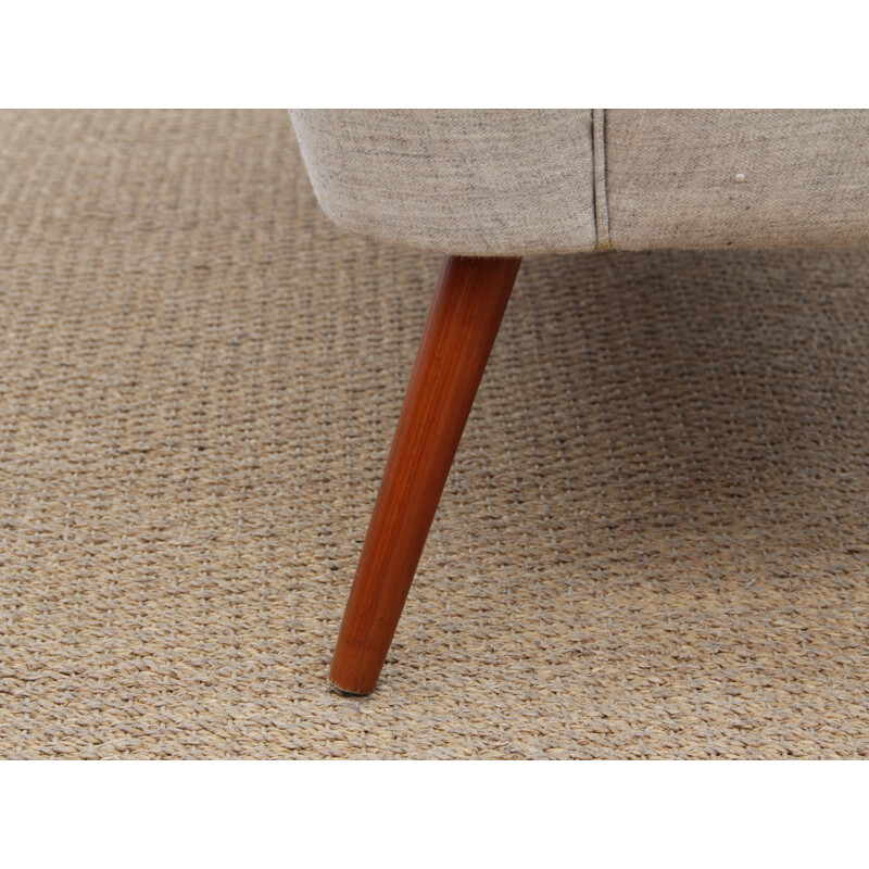 Vintage cocktail bench in pure new wool Kvadrat Molly fabric