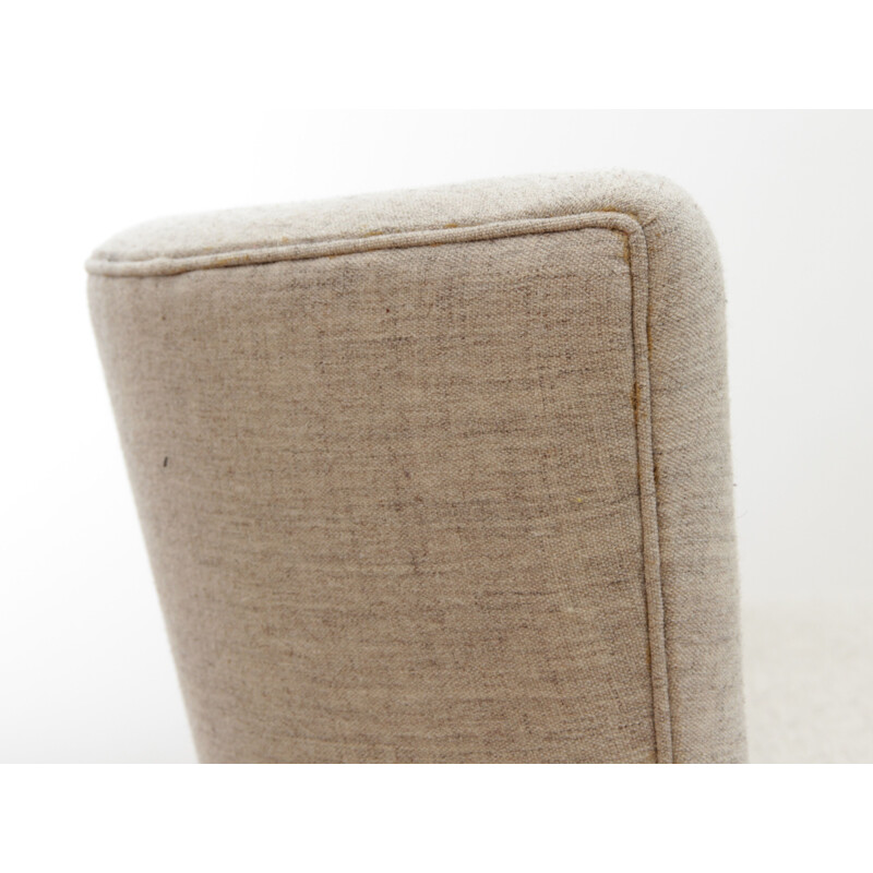 Vintage cocktail bench in pure new wool Kvadrat Molly fabric