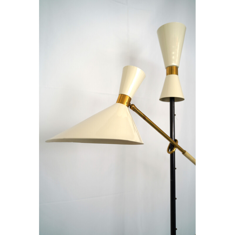 Vintage floor lamp by Julius Theodor Kalmar Brass and Lacquer 