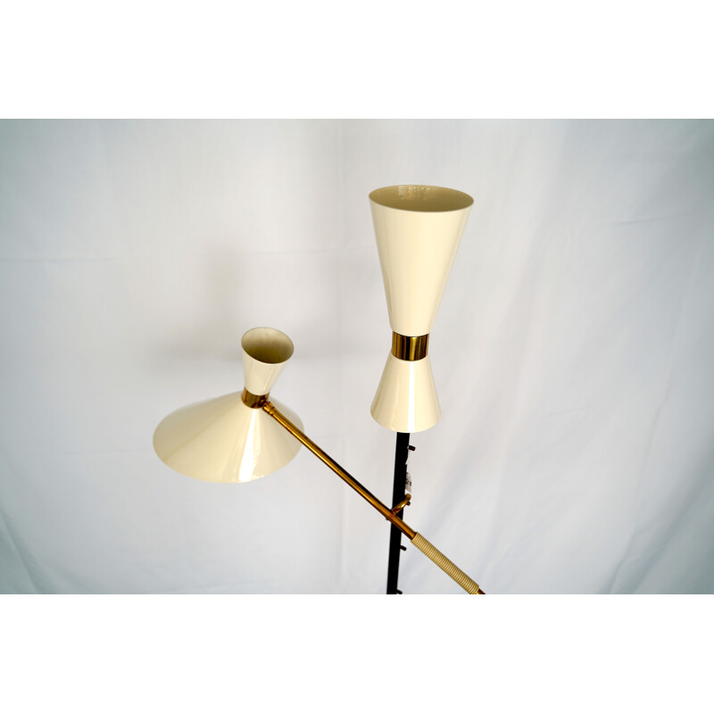 Vintage floor lamp by Julius Theodor Kalmar Brass and Lacquer 
