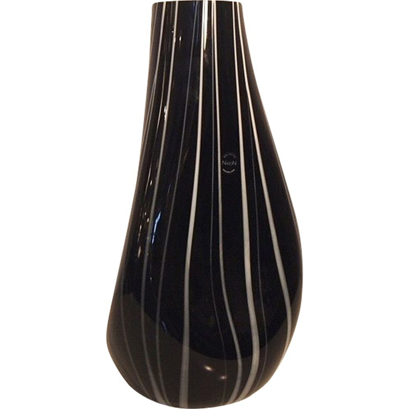 Vase vintage de collection en verre par Nason, 1980