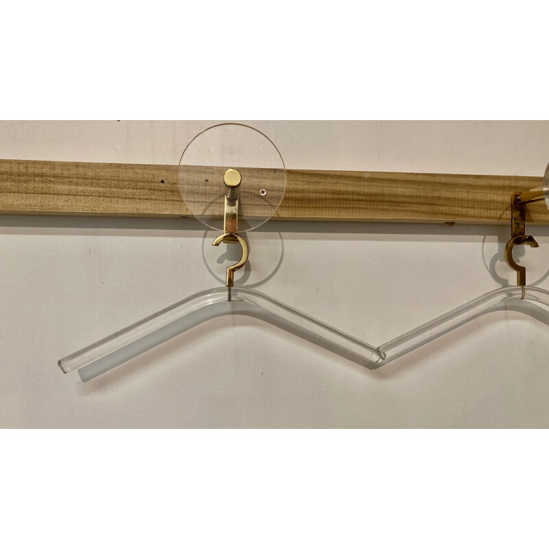 Set of vintage  Paternity and brass acrylic hanger 1970