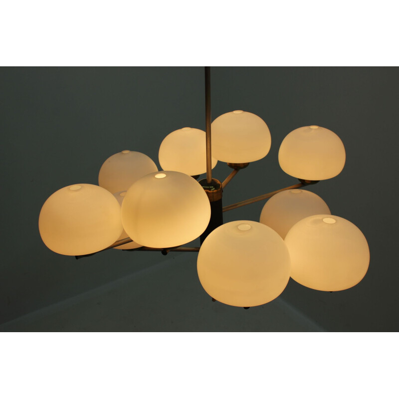 Vintage spoutnik chandelier, Italy 1960