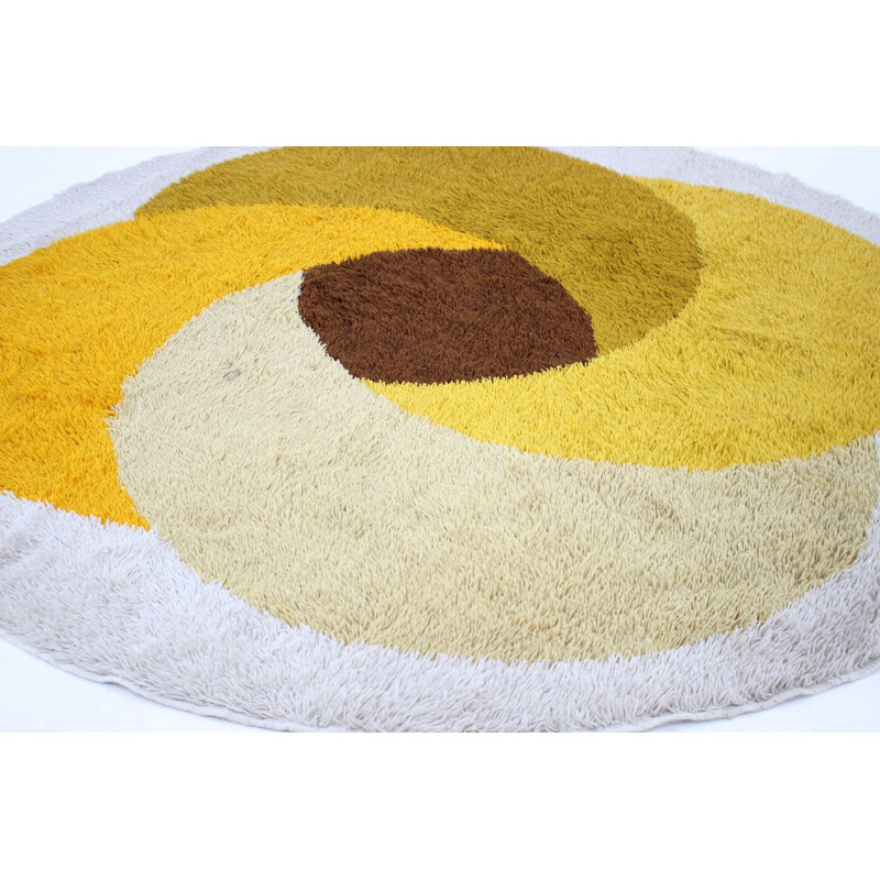 Mid Century Round Carpet  Rug, Denmark, 1960s