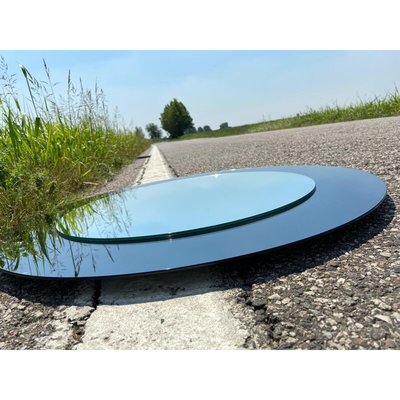 Vintage Mirror Oblò, Round Shape, Contemporary  in Glass, Italy