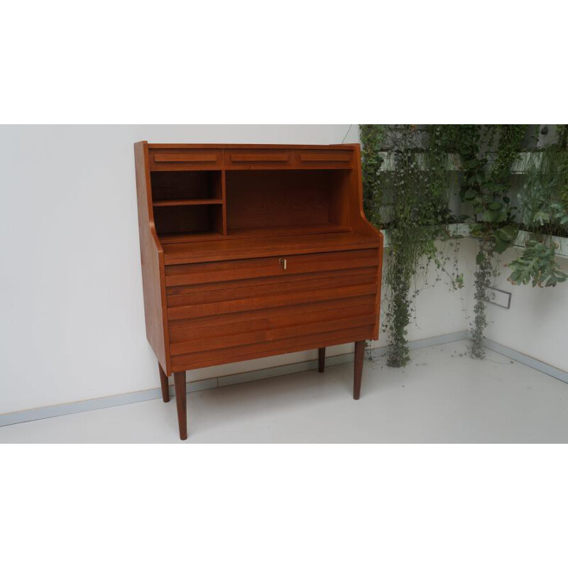 Scandinavian teak secretary with several drawers - 1950s 