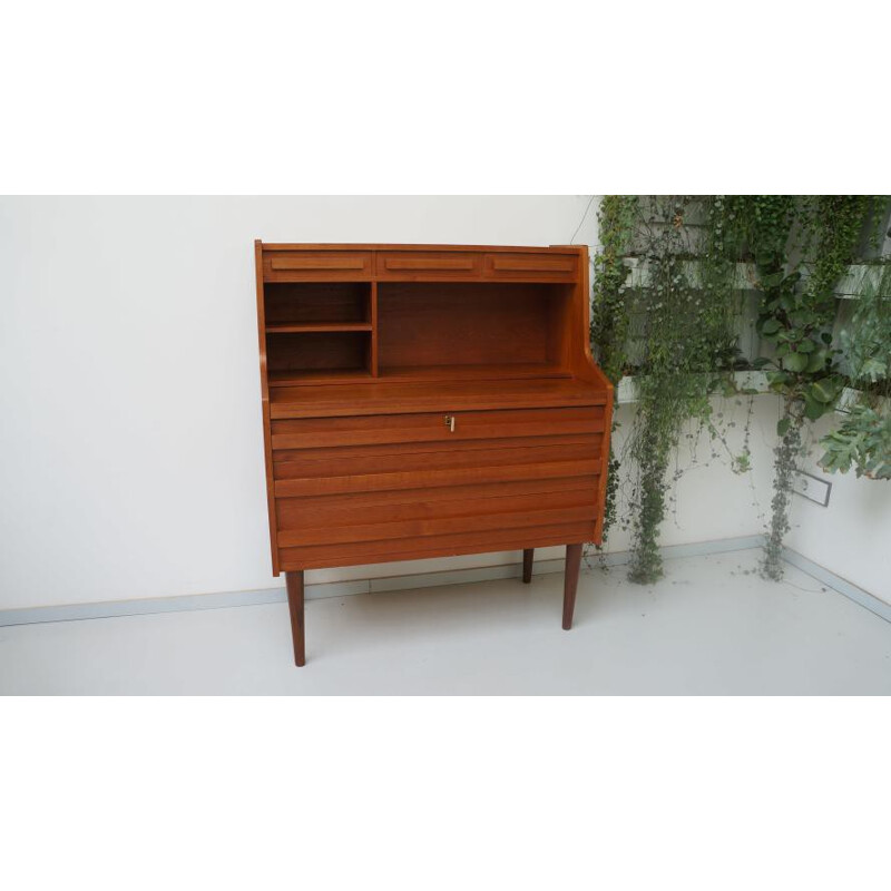 Scandinavian teak secretary with several drawers - 1950s 