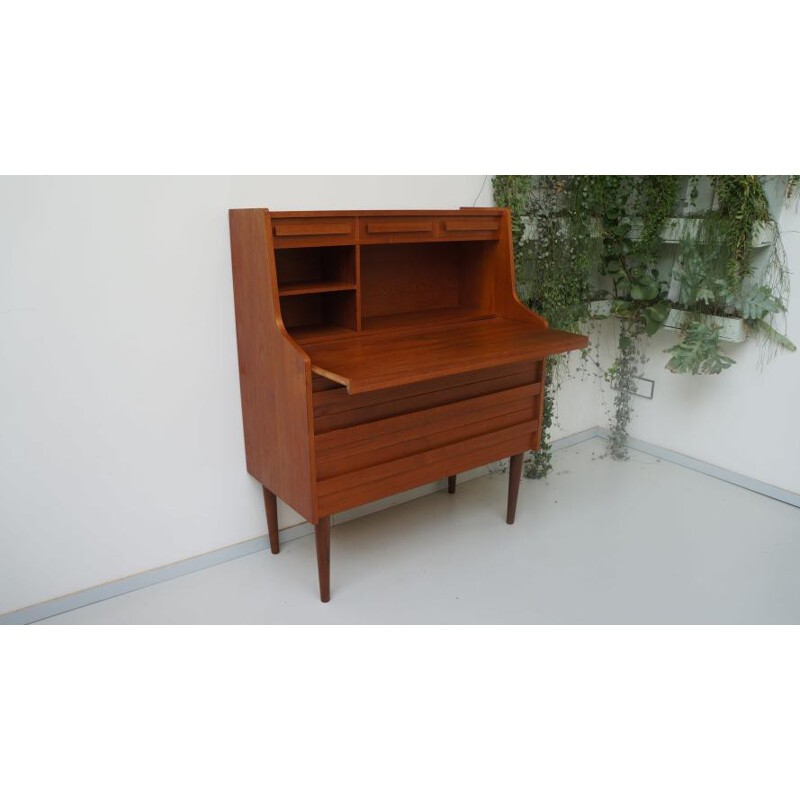 Scandinavian teak secretary with several drawers - 1950s 