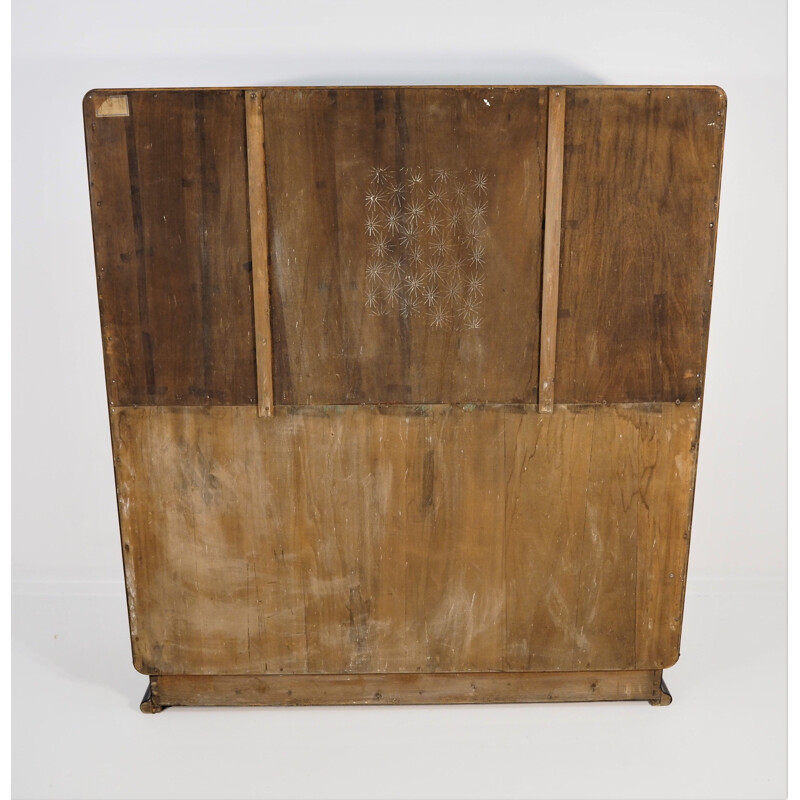 Vintage Showcase Art Deco Walnut Veneer by Jindřich Halabalafor for UP Závody, 1930s