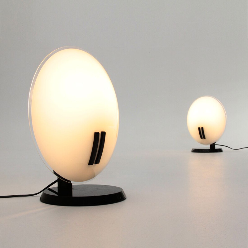 Pair of vintage 'Perla' table lamps by Bruno Gecchelin for Oluce, 1980s