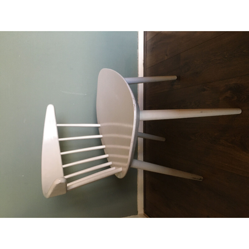 Vintage White Dining Chair by Ejvind A. Johansson for FDB Mobler, Denmark, 1950