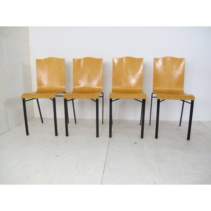 Lot de 4 chaises de salle à manger d'époque par Michele De Lucchi pour Bieffeplast,Italien, 1980