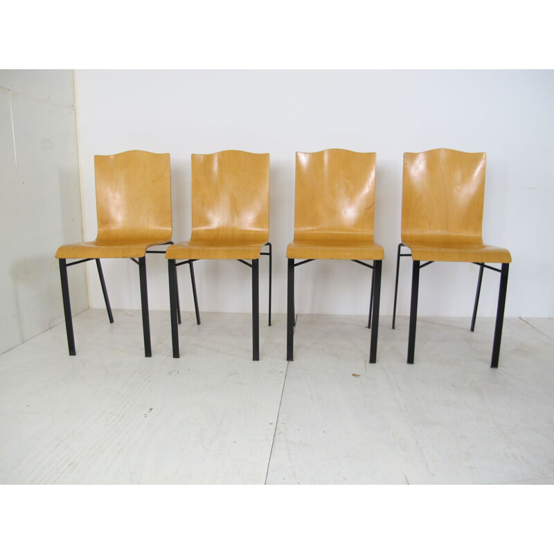 Set of 4 Vintage Dining Chairs by Michele De Lucchi for Bieffeplast,Italian, 1980