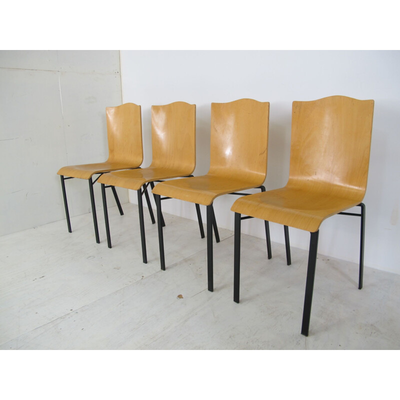 Set of 4 Vintage Dining Chairs by Michele De Lucchi for Bieffeplast,Italian, 1980