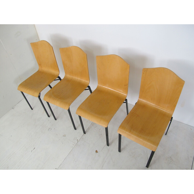 Set of 4 Vintage Dining Chairs by Michele De Lucchi for Bieffeplast,Italian, 1980