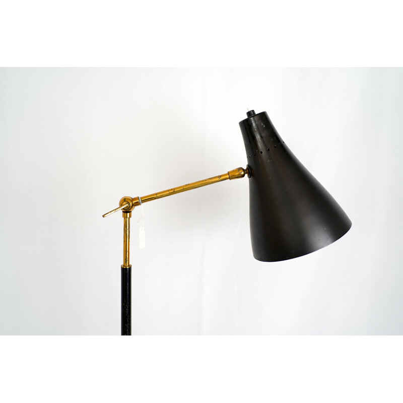 Mid-century brass and marble adjustable floor lamp by Stillovo,Italy 1950s