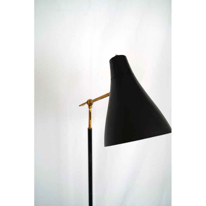 Mid-century brass and marble adjustable floor lamp by Stillovo,Italy 1950s