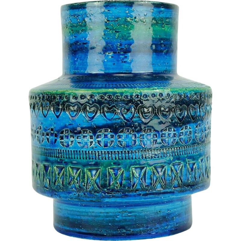 Vase vintage bleu raymor, Italie, 1960