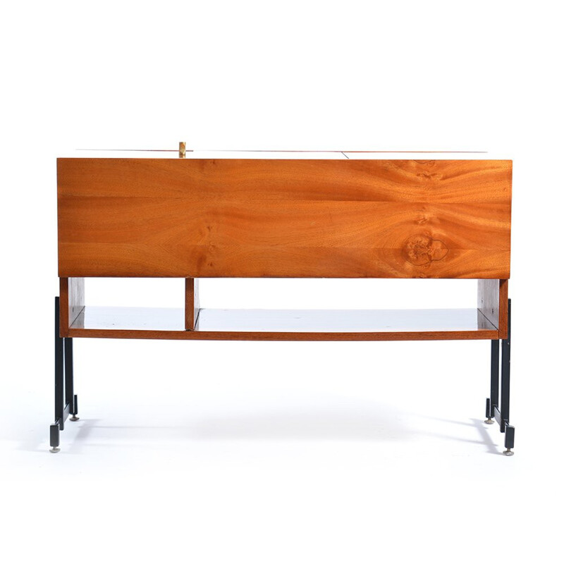 Large side table in wood with bar - 1970