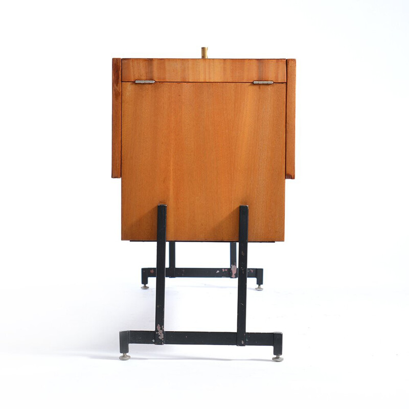 Large side table in wood with bar - 1970