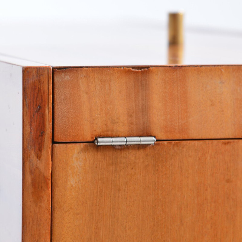 Large side table in wood with bar - 1970