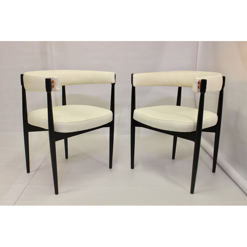 Pair of vintage beech chairs 1950s