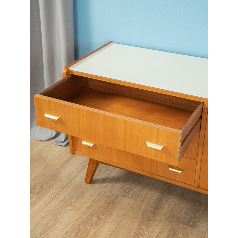 Vintage sideboard ash veneer with 2 sliding doors, a shelf, 3 drawers  1950s