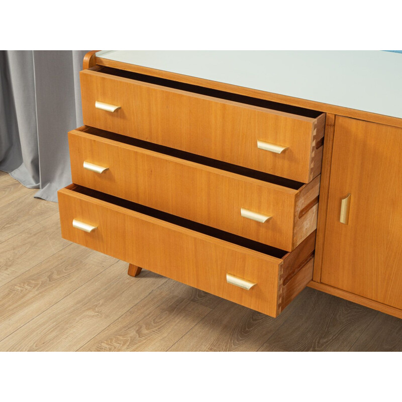 Vintage sideboard ash veneer with 2 sliding doors, a shelf, 3 drawers  1950s