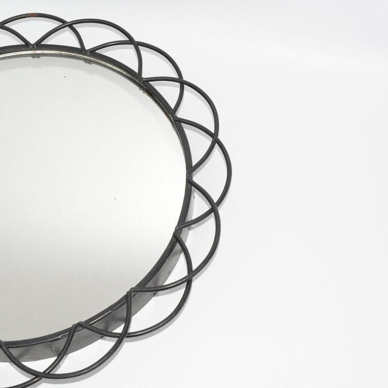 Vintage Round wall mirror, Denmark 1970