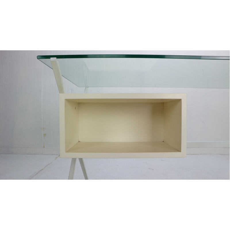 Vintage Writing Desk for Knoll International, Franco Albini Glass & Metal 1949