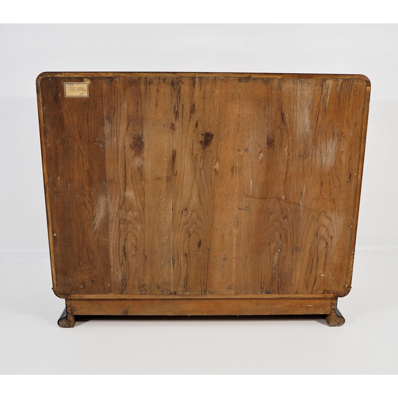 Vintage Walnut Veneer Bar Cabinet Art Deco by Jindřich Halabalafor for UP Závody, 1930