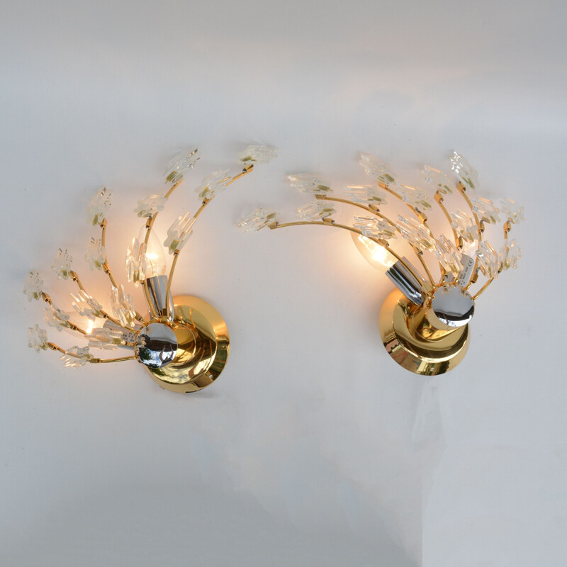 Pair of vintage wall lamps by O. Torlasco Stilkronen, Italy, 1970