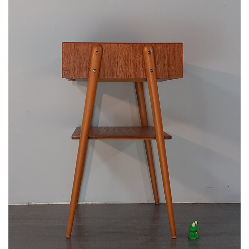 Vintage Scandinavian 1 Drawer Teak Bedside Table, Norwegian 1960s