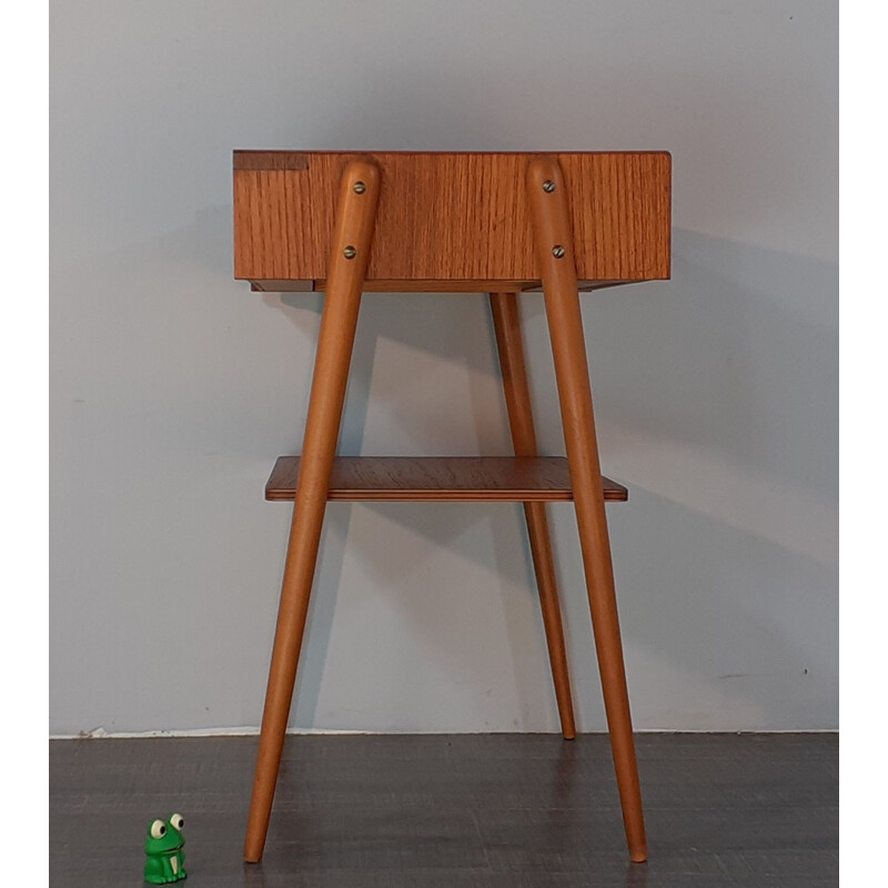 Vintage Scandinavian 1 Drawer Teak Bedside Table, Norwegian 1960s