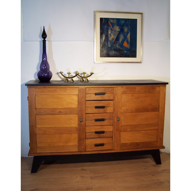 Mid-century sideboard in oak, René GABRIEL - 1940s