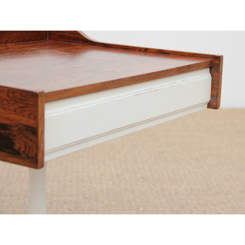 Vintage side table in Rio rosewood tulip foot Scandinavian