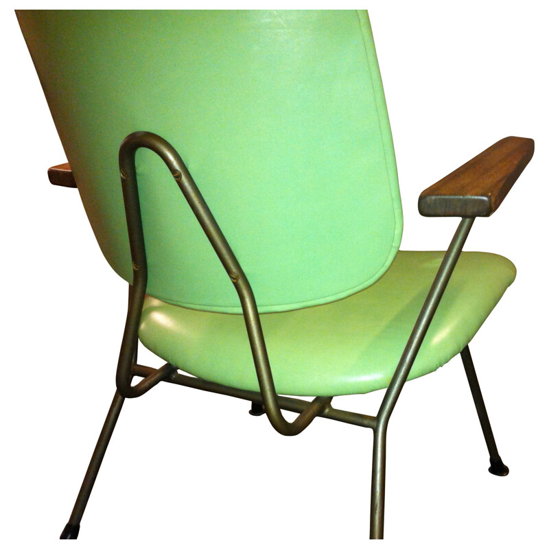 Pair of Kembo vintage chairs green colour, H.W. GISPEN - 1950s