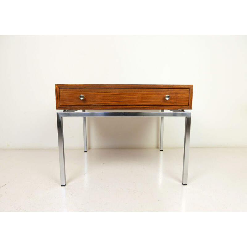 Vintage Walnut Side Table with Drawer from Wilhelm Renz, Germany, 1960s