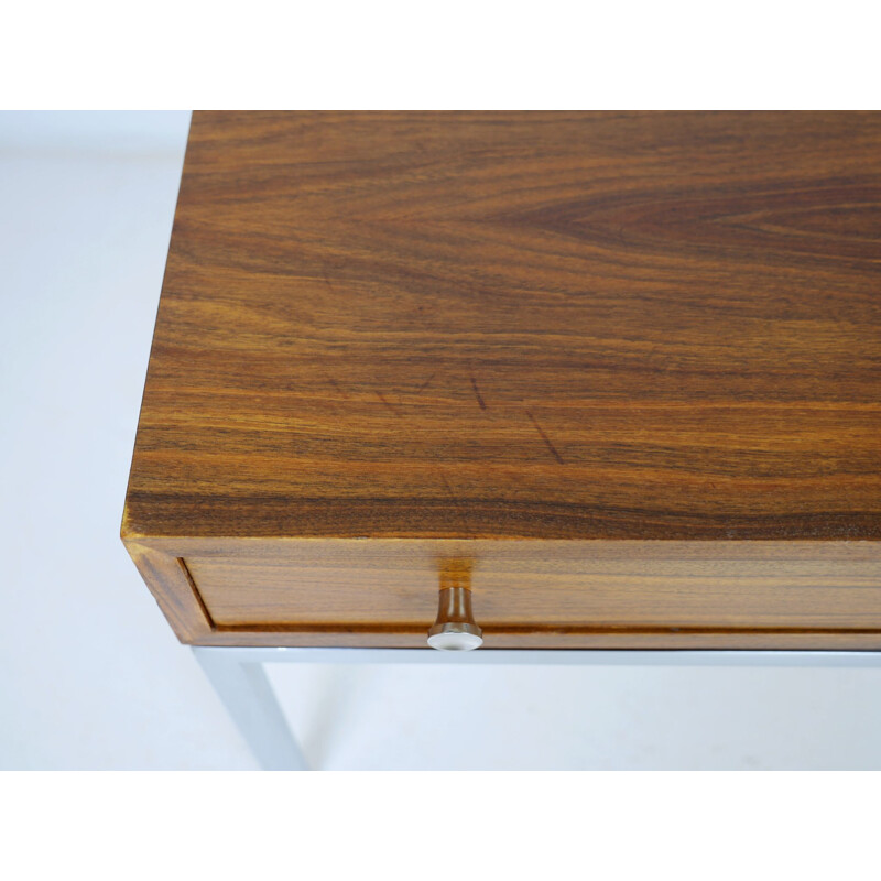 Vintage Walnut Side Table with Drawer from Wilhelm Renz, Germany, 1960s