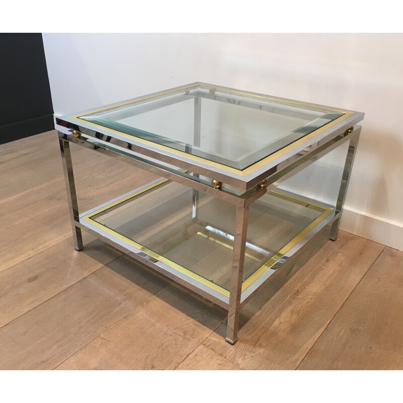 Mesa Lateral Vintage Chrome e Brass 1970